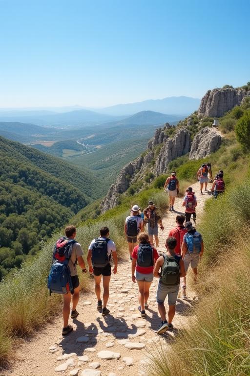 Gruppo di persone in escursione a Lazio